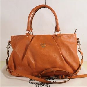 Authentic MCM Leather Cross Shoulder Bag +Dust Bag